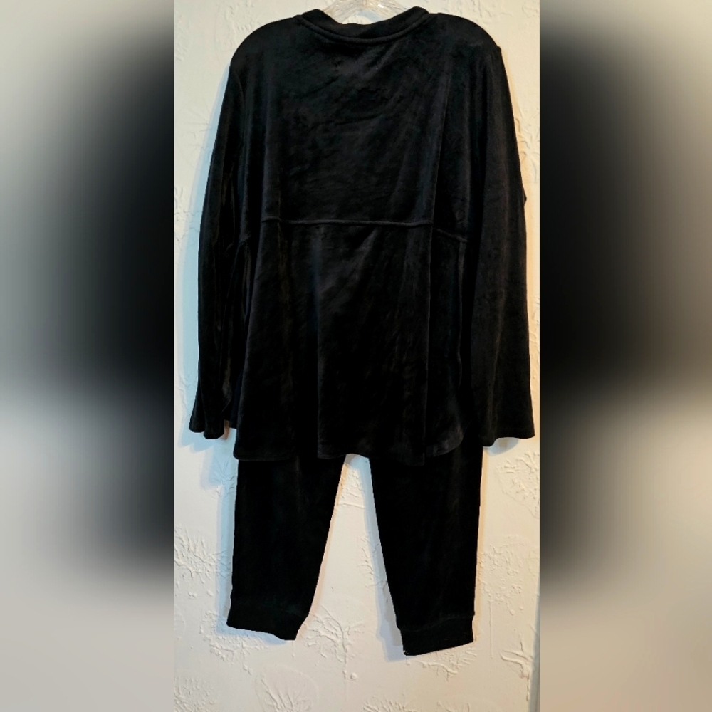 Cozy Black Fleece Lounge Set Hochman - Picture 2 of 6